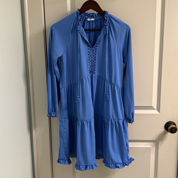 Cabana Life Periwinkle Blue Tiered Ruffle Dress - Picture 4 of 8